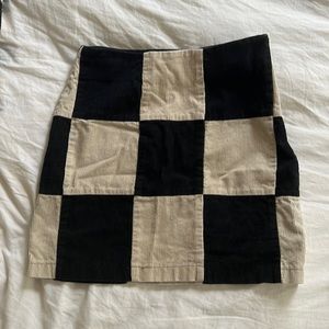SOLD Nasty Gal Checkered Corduroy Skirt